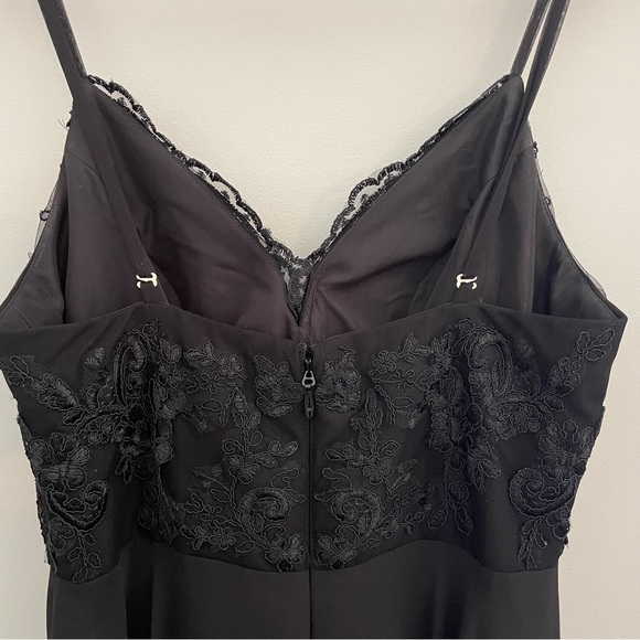 Azazie Sonya Flowy V-Neck Lace Dress | Black Bridesmaid Dress | Prom | Formal - Picture 10 of 15